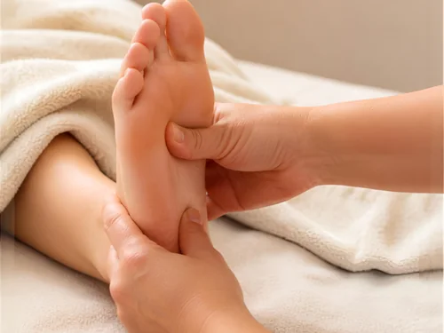 Massage des pieds, réflexologie plantaire